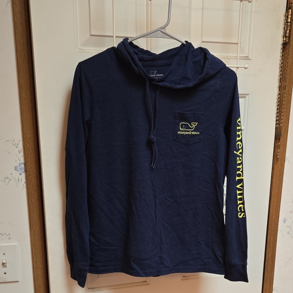 Vineyard Vines Dark Blue Pullover with Bright Yellow Accents